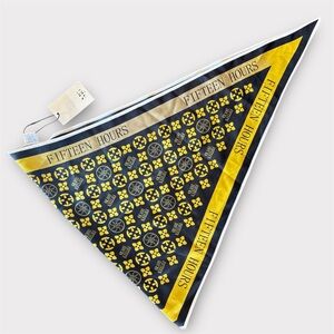 Max Simple (MS NYC) “Fifteen Hours” Triangular Silk Scarf – NW